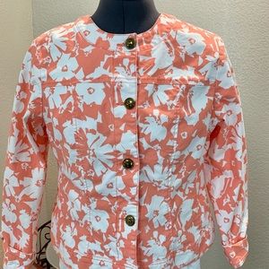 Women’s floral white and orange jacket